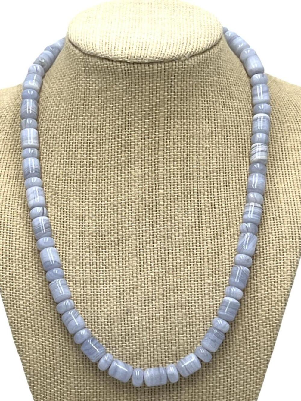 Jay King Sterling Silver Purple Lace Agate Beaded Necklace